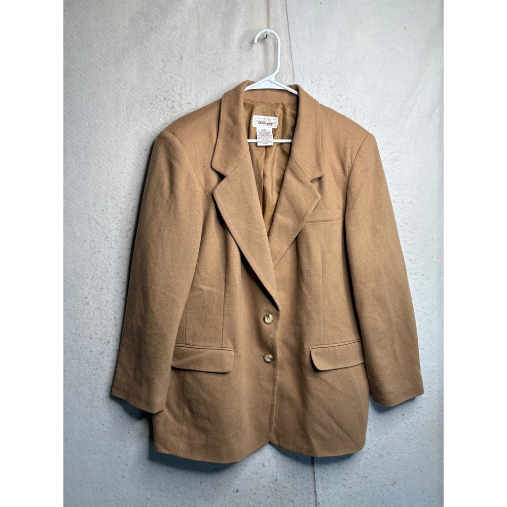 Worthington Camel Tan 100% Wool Blazer Jacket Size 20W Vintage Style 892-357